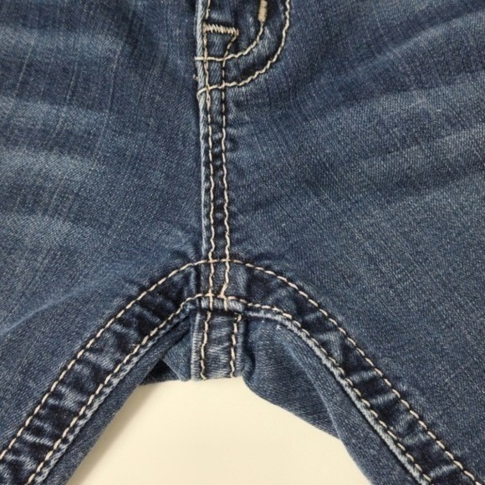 Miss Me Easy Crop Jeans Womens 27 Blue  Mid Rise Southwestern Embellished - Picture 15 of 16